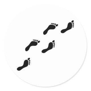 black footprints classic round sticker