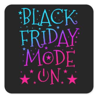 Black Friday Mode On Deal Shopping Square Sticker