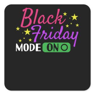 Black Friday Mode On Deal Shopping Square Sticker