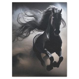 Black Friesian Horse Decoupage Tissue Paper