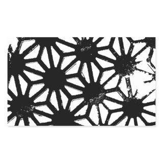 Black geometric pattern rectangular sticker