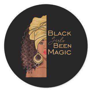 Black Girls Been Magic Black History Month African Classic Round Sticker