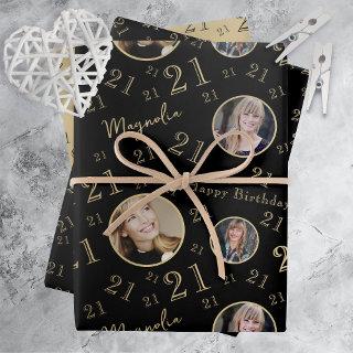 Black Gold Age Photo 21st Birthday  Sheets