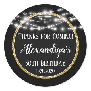 Black Gold Birthday Thanks For Coming Favor Tags