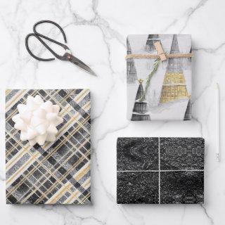 Black Gold Christmas Patterns #2#8#32  ID1009  Sheets