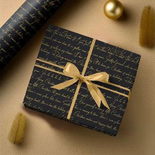Black Gold Christmas Typography Pattern#36 ID1009