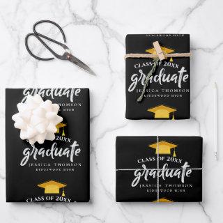 Black Gold Class of 2025 Congratulation Grad Party  Sheets