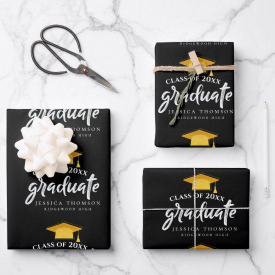 Black Gold Class of 2025 Congratulation Grad Party  Sheets