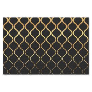 Black, gold, cool, trendy, retro abstract design tissue paper