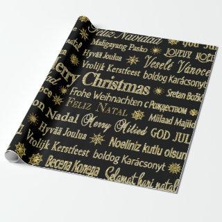 Black & Gold Glitter Merry Christmas Typography