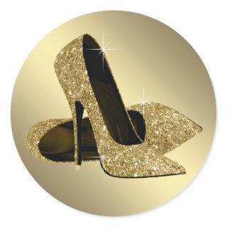 Black Gold High Heel Shoe Stickers