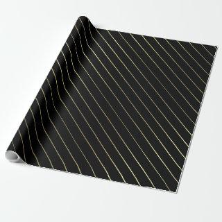 Black Gold Striped Glam Shiny Design Stylish