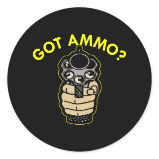 Black Got Ammo Pistol Classic Round Sticker