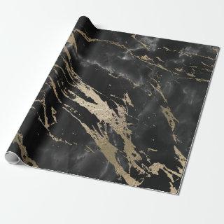 Black Graphite Deluxe Gold Marble Shiny Glam