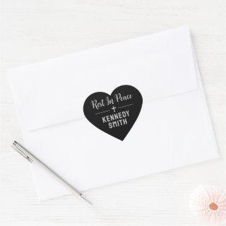Black Gray Cross Rest In Peace Heart Sticker