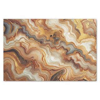 Black Gray Red Brown Amber Gold Marble Art Pattern Tissue Paper