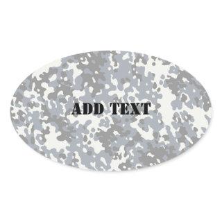 Black & Grey Digital City Camouflage (Lightened) Oval Sticker