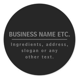 Black & Grey Multi-Purpose Classic Round Sticker