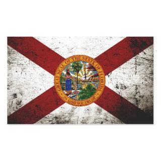 Black Grunge Florida State Flag Rectangular Sticker