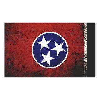 Black Grunge Tennessee State Flag Rectangular Sticker