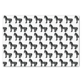 Black Gypsy Vanner Clydesdale Shire Horse Pattern Tissue Paper