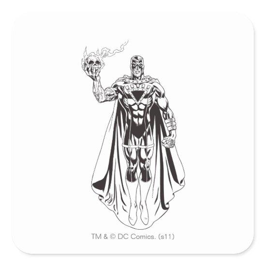Black Hand with Skull 3 Square Sticker