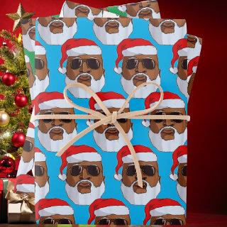 Black hip hop Santa Claus African American  Sheets