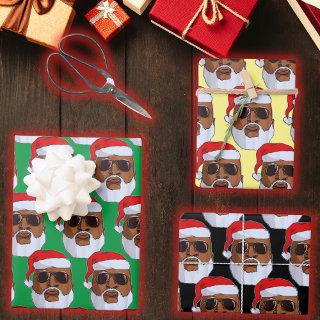 Black hip hop Santa Claus African American Xmas  Sheets