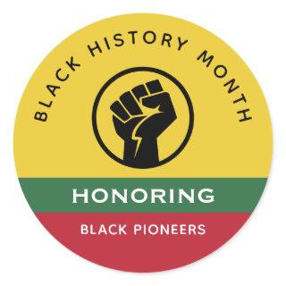 Black History Month African American Curved Text Classic Round Sticker