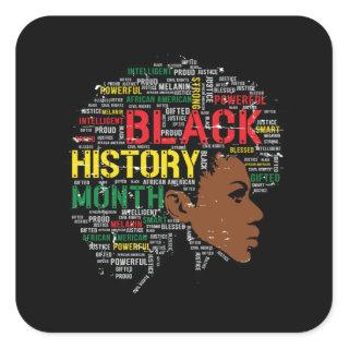 Black History Month Black Woman Afro Square Sticker