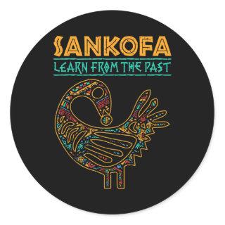 Black History Sankofa African Bird Junenth Classic Round Sticker