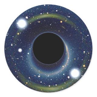Black hole in front of the Large Magellanic Cloud Classic Round Sticker