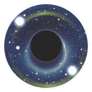 Black hole in front of the Large Magellanic Cloud Classic Round Sticker