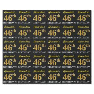 Black, Imitation Gold "46th BIRTHDAY"