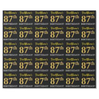 Black, Imitation Gold "87th BIRTHDAY"