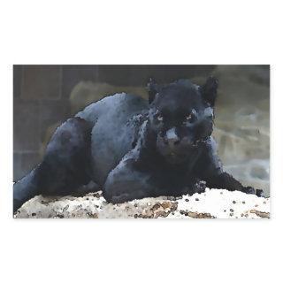 Black Jaguar Rectangle Stickers