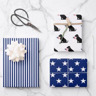 Black Lab American Flag USA Preppy Pet Dog Fun  Sheets
