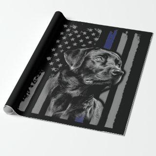 Black Labrador - Flag American Thin Blue Line USA