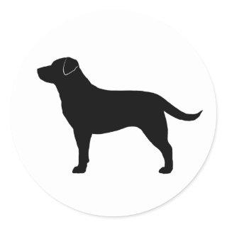 Black Labrador Retriever Black Lab Dog Silhouette Classic Round Sticker
