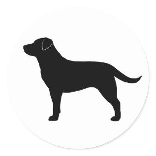 Black Labrador Retriever Black Lab Dog Silhouette Classic Round Sticker