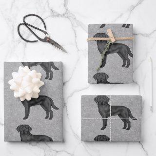 Black Labrador Retriever Cute Dog Pattern Gray  Sheets