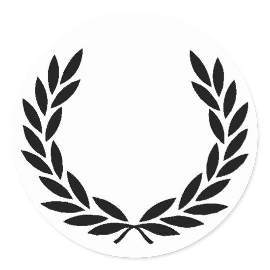 Black Laurel Wreath Sticker