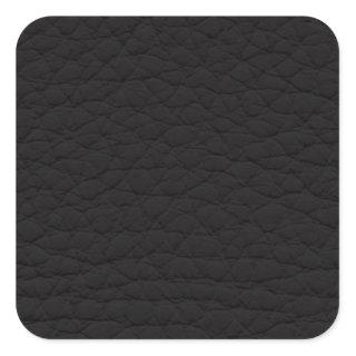 Black Leather Texture Square Sticker