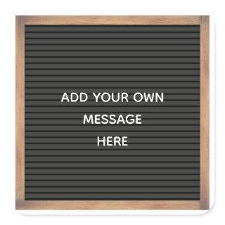 Black Letterboard Marquee Sign Custom Message Square Sticker