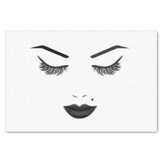 Black Lips Makeup Face Eyebrows Lips Glam Beauty Tissue Paper