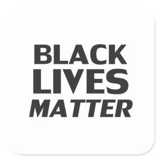 Black lives matter black and white square sticker