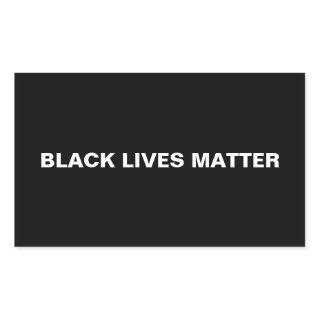 "Black lives matter" black white minimalist Rectangular Sticker