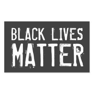 Black Lives Matter - Distressed Lettering Rectangular Sticker