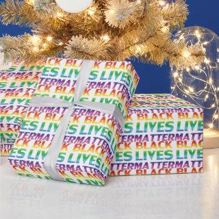Black Lives Matter rainbow typography pattern