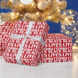 Black Lives Matter red white typography pattern